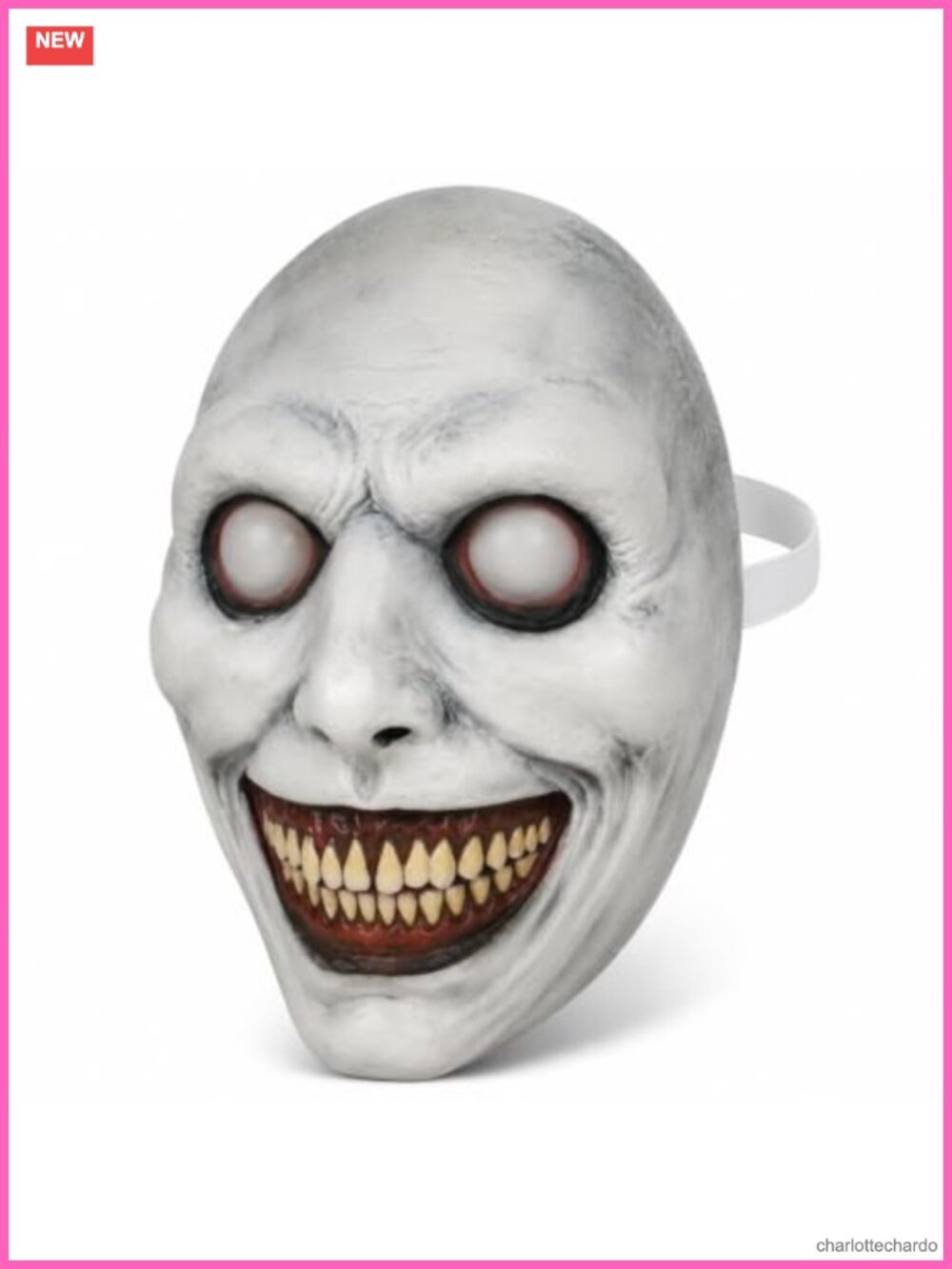 Adult Realistic Smiling Demon Latex Halloween Mask Open Back